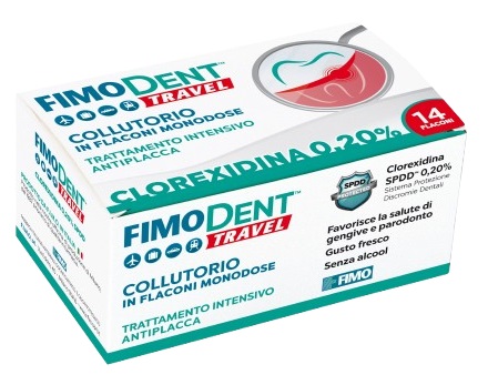 FIMODENT TRAVEL COLLUTORIO CLOREXIDINA SPDD 0,20% 14 FLACONCINI MONODOSE 10 ML - Farma Nice