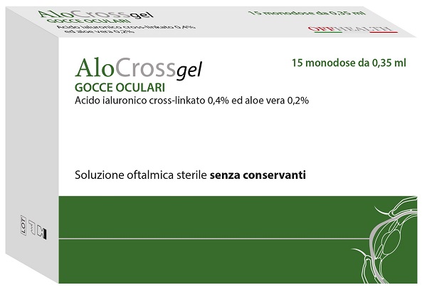 ALOCROSS SOLUZIONE OFTALMICA ACIDO IALURONICO CROSS-LINKATO 0,2% E ALOE VERA 15 MONODOSE DA 0,35 ML - Farma Nice