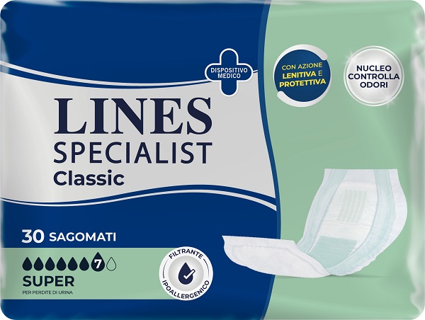 PANNOLONE LINES SPECIALIST CLASSIC SAGOMATO SUPER 30 PEZZI - Farma Nice