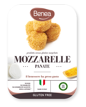 BENEA MOZZARELLE PANATE SURGELATE SENZA GLUTINE 200 G - Farma Nice