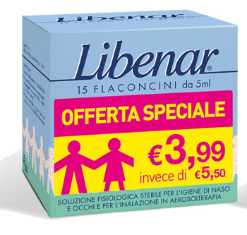 LIBENAR 15 FLACONCINI SOLUZIONE ISOTONICA 5 ML TAGLIO PREZZO - Farma Nice