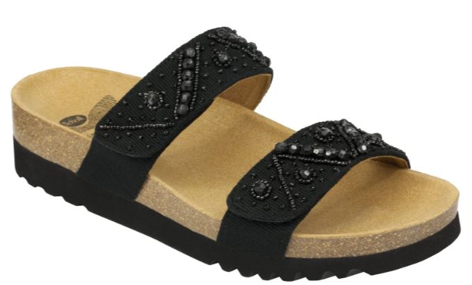 CALZATURA ZAFIRAH CANVAS + BEADS WOMENS BLACK 36 TOMAIA CANVAS+PERLINE FODERA TOMAIA MICROFIBRA SOTTOPIEDE MICROFIBRA EVA CALZATA F COLLEZIONE 2018 - Farma Nice