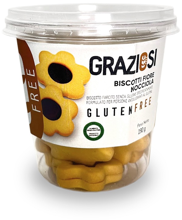 FIORE CON CREMA DI NOCCIOLA BISCOTTO 190 G - Farma Nice