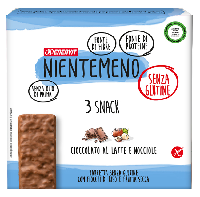 NIENTEMENO BAR CIOCCOLATO AL LATTE NOCCIOLE 3 X 33 G - Farma Nice