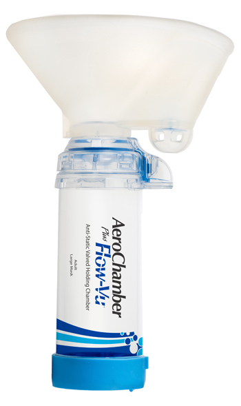 CAMERA DISTANZIATRICE ANTISTATICA AEROCHAMBER PLUS FLOWVU MASCHERA ADULTI LARGE BLU - Farma Nice