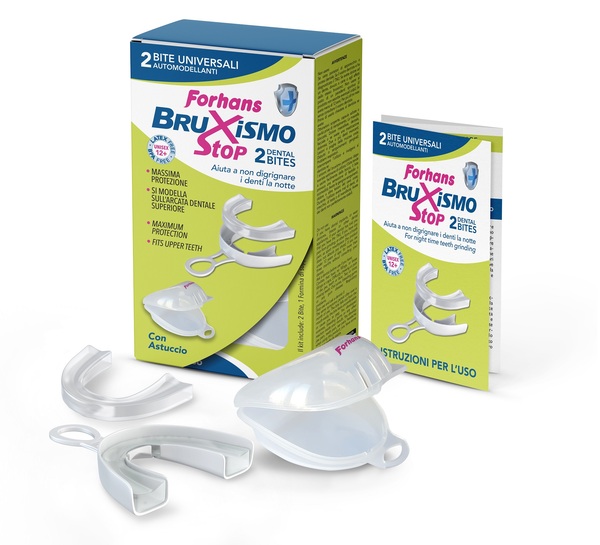 BITE UNIVERSALI AUTOMODELLANTI BRUXISMO STOP FORHANS 2 PEZZI - Farma Nice