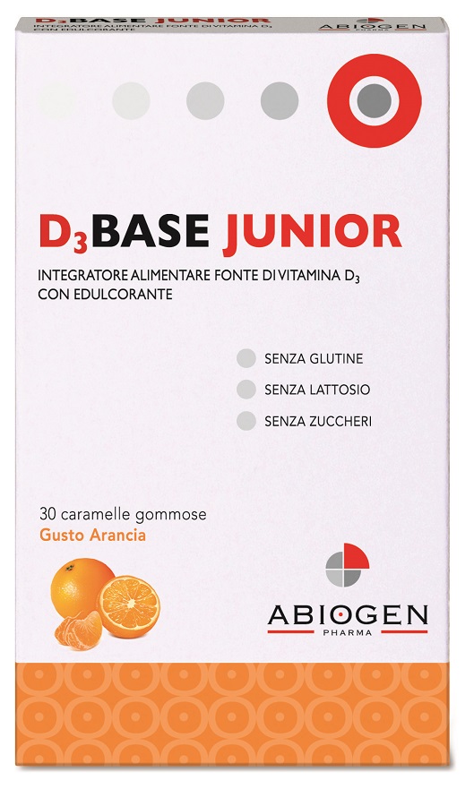 D3BASE JUNIOR 30 CARAMELLE GOMMOSE ARANCIA - Farma Nice