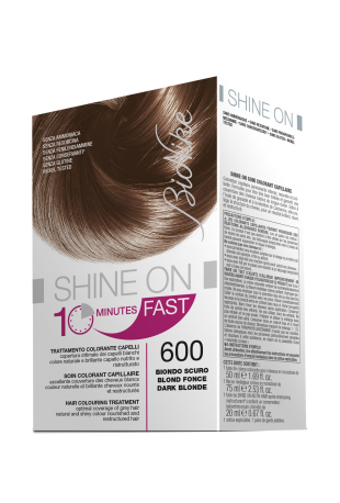 BIONIKE SHINE ON FAST TRATTAMENTO COLORANTE CAPELLI BIONDO SCURO 600 FLACONE 60 ML + TUBO 60 ML - Farma Nice
