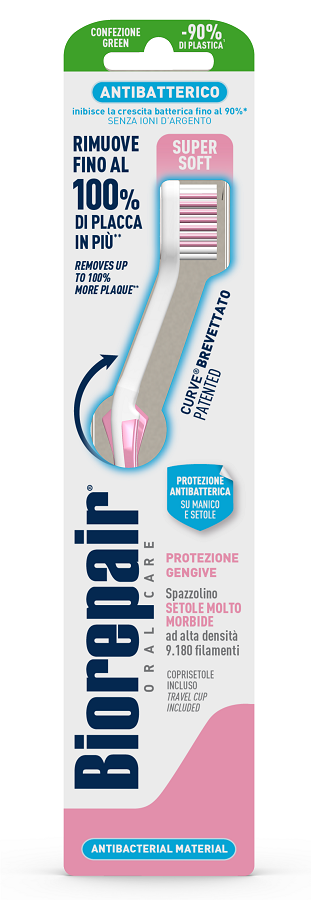 BIOREPAIR ORAL CARE ANTIBATTERICO SPAZZOLINO PIU' COMFORT PROTEZIONE GENGIVE SETOLE SUPER SOFT - Farma Nice