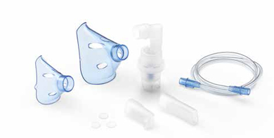 SOFFIO CUBE KIT ACCESSORI RICAMBIO CON AMPOLLA BOCCAGLIO FOCELLA NASALE MASCHERA PEDIATRICA ADULTI TUBELLO FILTRI RICAMBIO BORSA PORTA ACCESSORI - Farma Nice