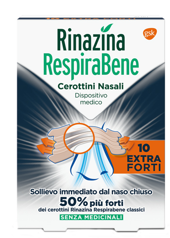 RINAZINA RESPIRABENE CEROTTI NASALI EXTRA FORTI 10 PEZZI - Farma Nice