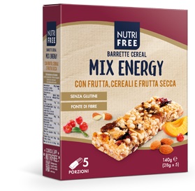 NUTRIFREE BARRETTE CEREAL MIX ENERGY 28 G X 5 - Farma Nice