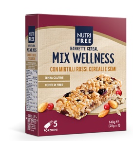NUTRIFREE BARRETTE CEREAL MIX WELLNESS 28 G X 5 - Farma Nice