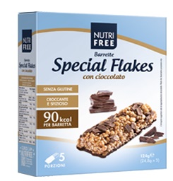 NUTRIFREE BARRETTE SPECIAL FLAKES CIOCCOLATO 24,8 G X 5 - Farma Nice