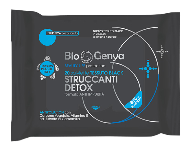 BIOGENYA BEAUTY LIFE PROTECTION 20 SALVIETTE TESSUTO BLACK STRUCCANTI DETOX - Farma Nice
