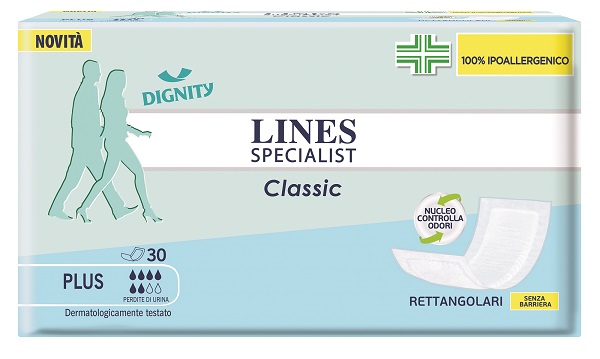PANNOLONE LINES SPECIALIST CLASSIC RETTANGOLARE SENZA BARRIERA CONTROL 30 PEZZI - Farma Nice