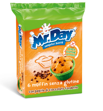 MR DAY MUFFIN SENZA GLUTINE CON PEPITE DI CIOCCOLATO FONDENTE 6 X 42 G - Farma Nice