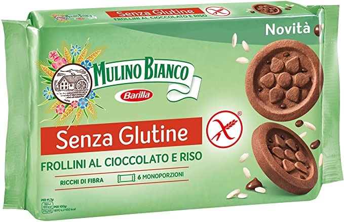 MULINO BIANCO SENZA GLUTINE FROLLINI AL CIOCCOLATO E RISO 6 MONOPORZIONI DA 41,66 G - Farma Nice