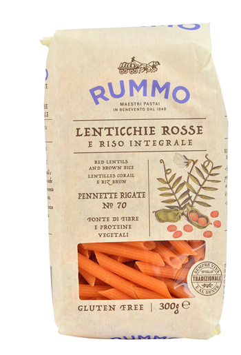 RUMMO PENNETTE RIGATE N 70 LENTICCHIE ROSSE E RISO INTEGRALE 300 G - Farma Nice