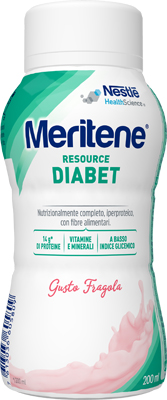 MERITENE RESOURCE DIABET FRAGOLA ALIMENTO IPERPROTEICO 28 VITAMINE E MINERALI 200 ML - Farma Nice