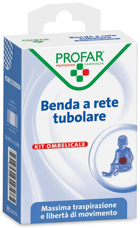 BENDA A RETE ELASTICA OMBELICALE 3 MT TESI + 3 GARZE CALIBRO 6 PROFAR - Farma Nice