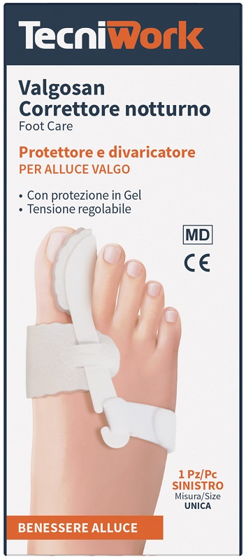 CORRETTORE NOTTURNO PER ALLUCE VALGO SINISTRO MISURA UNICA VALGOSAN 1 PEZZO - Farma Nice
