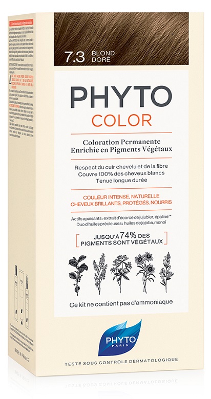 PHYTOCOLOR 7.3 BIONDO DORATO 1 LATTE + 1 CREMA + 1 MASCHERA + 1 PAIO DI GUANTI - Farma Nice