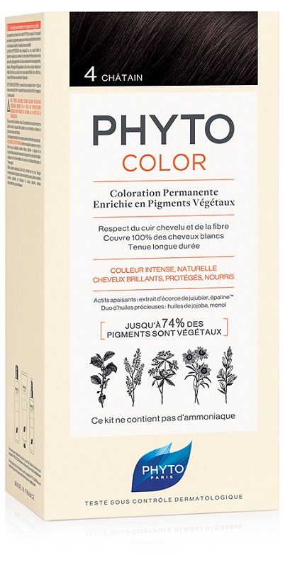 PHYTOCOLOR 4 CASTANO 1 LATTE + 1 CREMA + 1 MASCHERA + 1 PAIO DI GUANTI - Farma Nice
