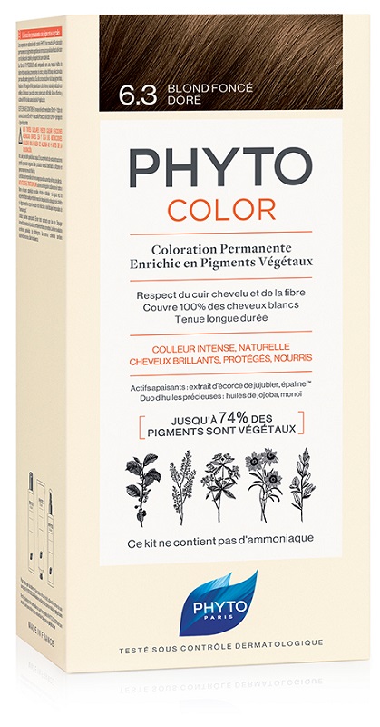 PHYTOCOLOR 6.3 BIONDO SCU DOR 1 LATTE + 1 CREMA + 1 MASCHERA + 1 PAIO DI GUANTI - Farma Nice