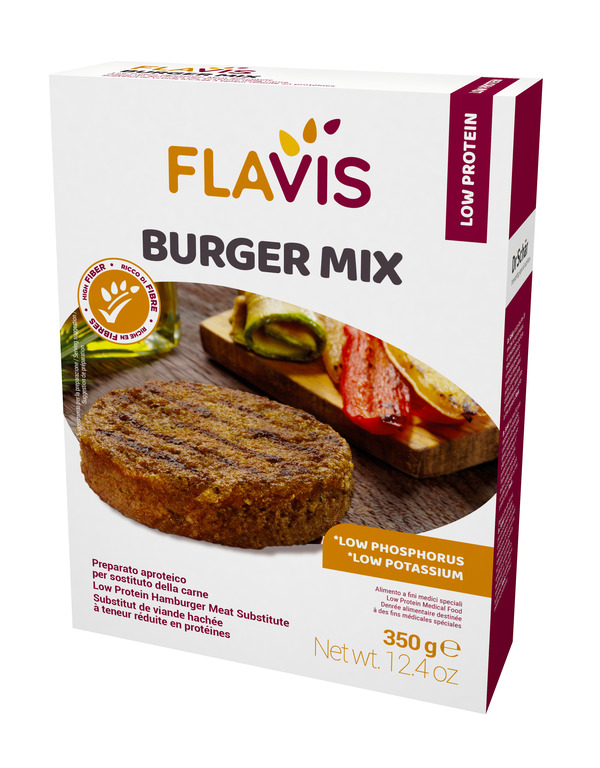 FLAVIS BURGER MIX PREPARATO APROTEICO PER SOSTITUTO DELLA CARNE 350 G - Farma Nice