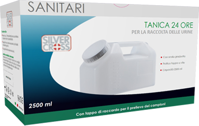 CONTENITORE PER URINA STERILE SILVER CROSS 24 ORE CAPIENZA 2500 ML - Farma Nice