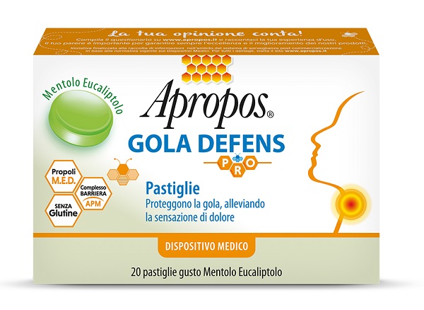 APROPOS GOLA DEFENS PRO 20 PASTIGLIE MENTOLO EUCALIPTO - Farma Nice