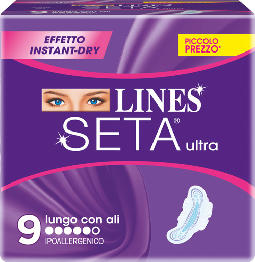 LINES SETA ULTRA ASSORBENTI LUNGHI 9 PEZZI - Farma Nice