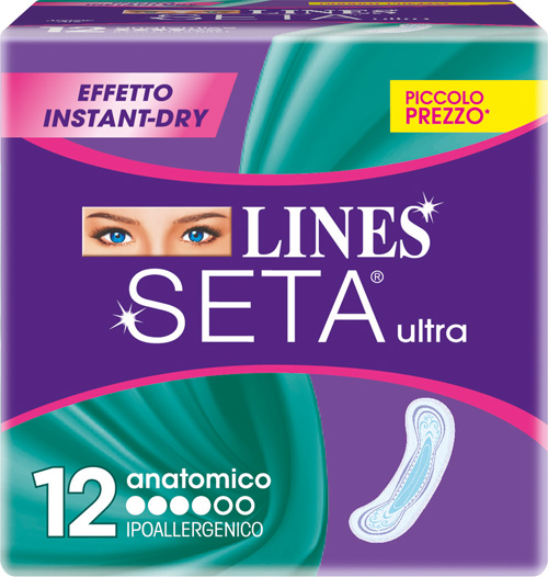 LINES SETA ULTRA ASSORBENTI ANATOMICI 12 PEZZI - Farma Nice