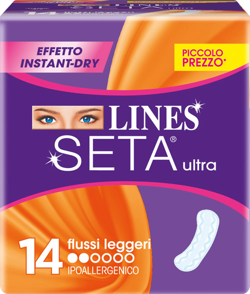 LINES SETA ULTRA ASSORBENTI PER FLUSSI LEGGERI 14 PEZZI - Farma Nice