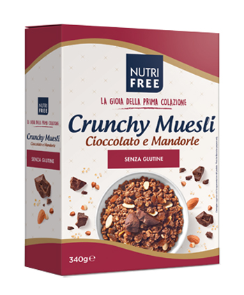 NUTRIFREE CRUNCHY MIX CIOCCOLATO E MANDORLE 340 G - Farma Nice