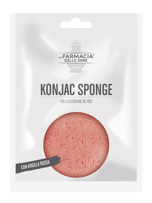 FDE KONJAC SPONGE ARGILLA ROSSA 1 PEZZO - Farma Nice