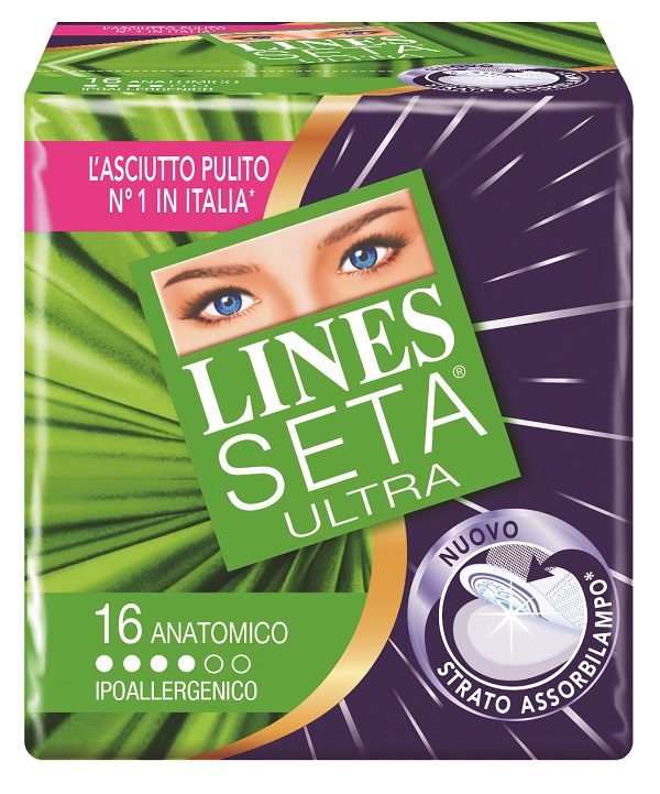 ASSORBENTE LINES SETA ULTRA ANATOMICO 16 PEZZI - Farma Nice