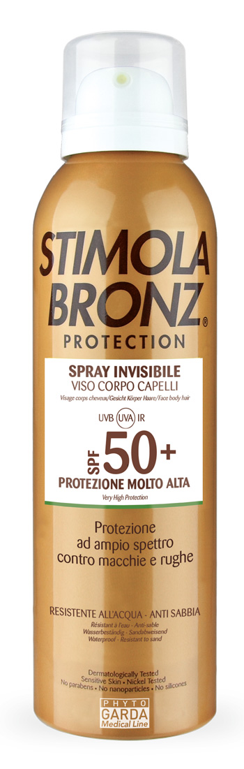 STIMOLABRONZ PROTECTION SPF50+ SPRAY INVISIBILE VISO CORPO CAPELLI 150 ML - Farma Nice