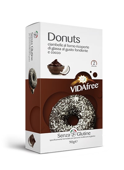 DONUTS GUSTO COCCO CON GLASSA FONDENTE 90 G - Farma Nice