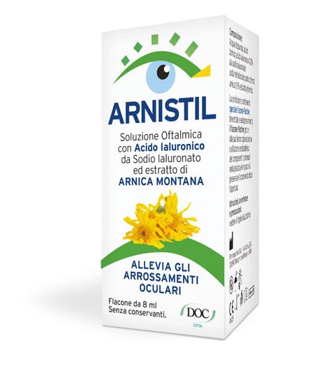 ARNISTIL SOLUZIONE OFTALMICA ACIDO IALURONICO 0,2% + ESTRATTO DI ARNICA MONTANA 0,1% FLACONE 8 ML - Farma Nice