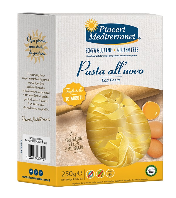 PIACERI MEDITERRANEI TAGLIATELLE UOVO 250 G - Farma Nice
