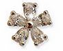 ORECCHINO POST FORATURA 5 ZIRCON PETALS 6 MM STAINLESS STEEL ARTICOLO BJT959S - Farma Nice