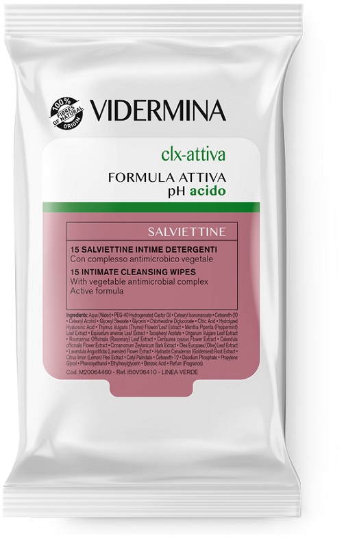 VIDERMINA CLX ATTIVA 15 SALVIETTE INTIME DETERGENTI - Farma Nice