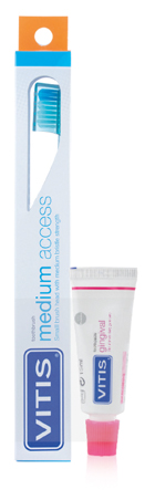 VITIS SPAZZOLINO MEDIUM ACCESS + VITIS DENTRIFRICIO GINGIVAL 15 ML - Farma Nice
