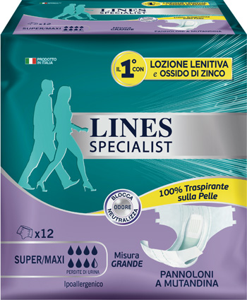 LINES SPECIALIST PANNOLONE A MUTANDA GRANDE 12  PEZZI - Farma Nice