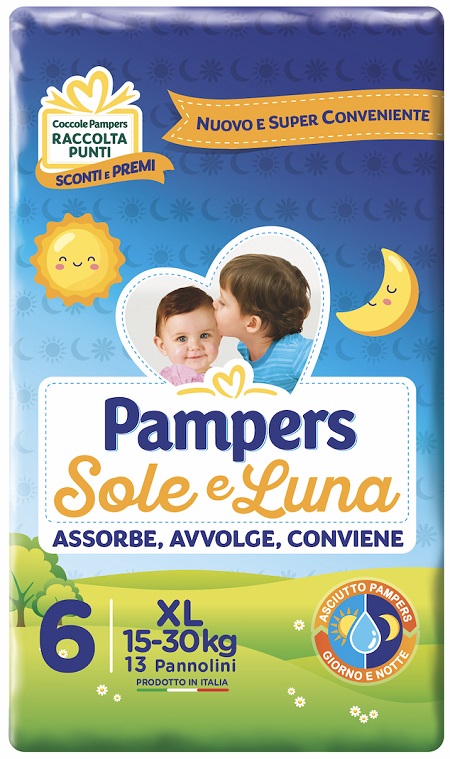 PAMPERS SOLE E LUNA XL 13 PEZZI - Farma Nice