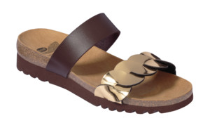 SCARPA JADA SYNTHETIC W BROWN/GOLD TOMAIA IN SIMILPELLE+SIMILPELLE A SPECCHIO FODERA IN FELTRO SOTTOPIEDE IN MICROFIBRA SUOLA EVA 38 - Farma Nice