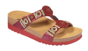 SCARPA NEW BOGOTA' WEDGE SATIN+BEADS W DK RED TOMAIA IN TESSUTO SATIN+PERLINE FODERA IN MICROFIBRA SOTTOPIEDE IN MICROFIBRA SUOLA EVA 38 - Farma Nice