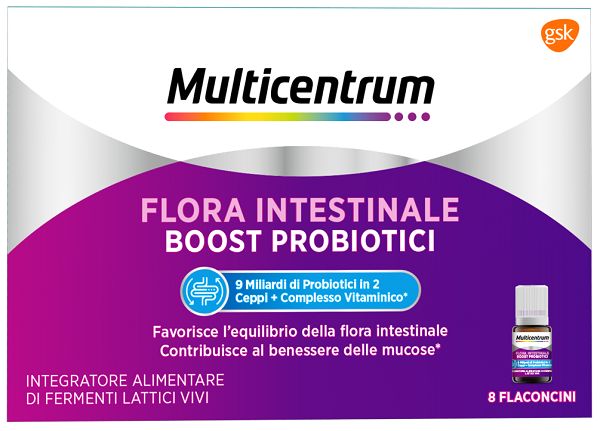 MULTICENTRUM FLORA INTESTINALE BOOST PROBIOTICI 8 FLACONCINI - Farma Nice